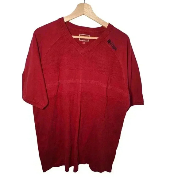 Vintage Tommy Hilfiger Denim Mens XL Red V-neck Shirt Short Sleeve Tee - Picture 11 of 11